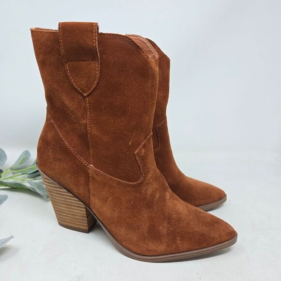 Brown Suede Ankle Boots - Picture 1 of 10